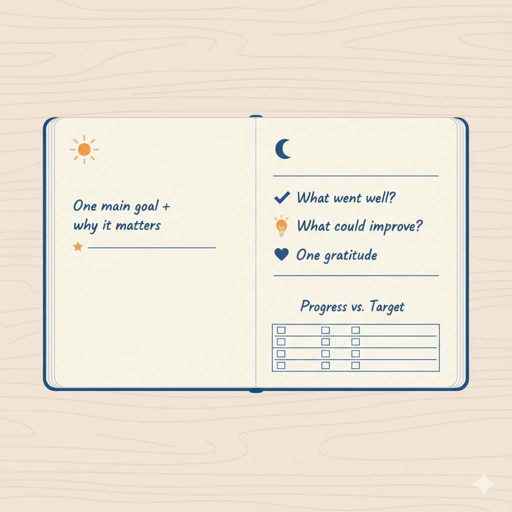 Ilustrasi perjalanan transformasi pribadi 2026 melalui konsistensi kecil 
yang diulang setiap hari: langkah mikro bertambah menjadi kemajuan 
signifikan dalam 365 hari dengan sistem inspirasi berkelanjutan